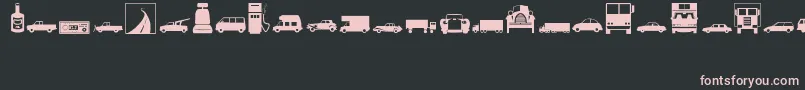 Transportation Font – Pink Fonts on Black Background