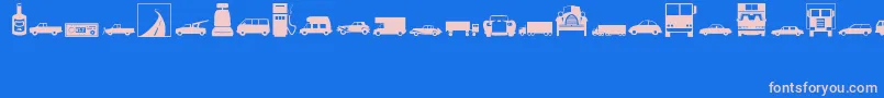 Transportation Font – Pink Fonts on Blue Background