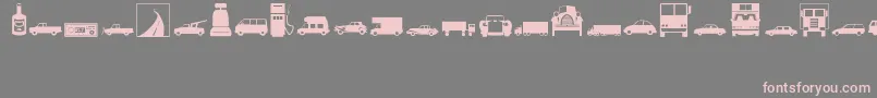 Transportation Font – Pink Fonts on Gray Background