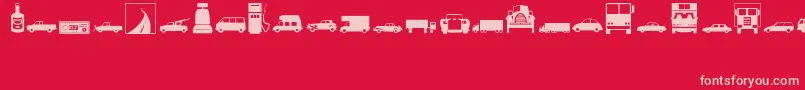 Transportation-fontti – vaaleanpunaiset fontit punaisella taustalla