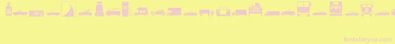 フォントTransportation – ピンクのフォント、黄色の背景