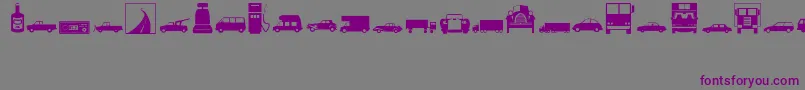 Transportation-Schriftart – Violette Schriften auf grauem Hintergrund