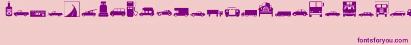 Fonte Transportation – fontes roxas em um fundo rosa