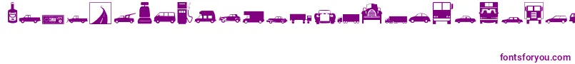 Transportation Font – Purple Fonts on White Background