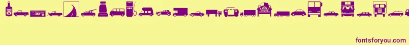 Czcionka Transportation – fioletowe czcionki na żółtym tle