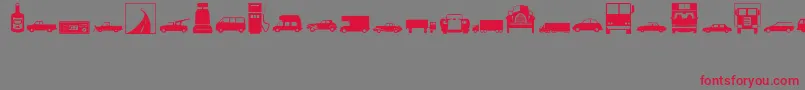 Czcionka Transportation – czerwone czcionki na szarym tle