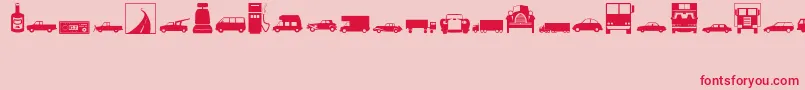 Transportation-fontti – punaiset fontit vaaleanpunaisella taustalla