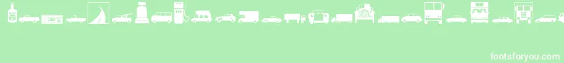 Czcionka Transportation – białe czcionki na zielonym tle