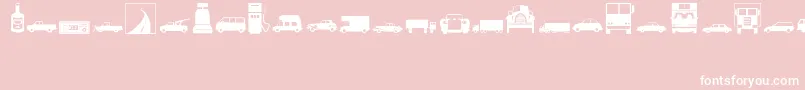 Transportation-fontti – valkoiset fontit vaaleanpunaisella taustalla