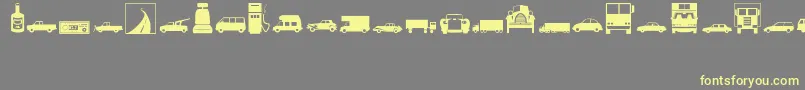 Transportation Font – Yellow Fonts on Gray Background