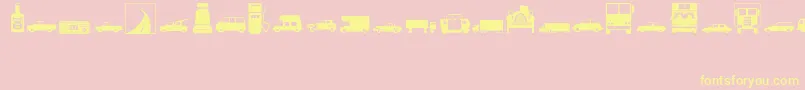 Transportation-fontti – keltaiset fontit vaaleanpunaisella taustalla
