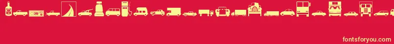 Transportation Font – Yellow Fonts on Red Background