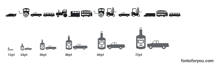 Transportation Font Sizes