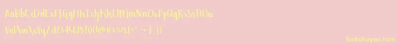 Georgina Font – Yellow Fonts on Pink Background