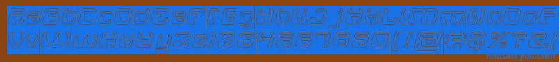 ElectroMagnetHollowInverse Font – Blue Fonts on Brown Background