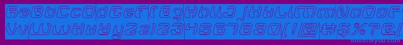 ElectroMagnetHollowInverse Font – Blue Fonts on Purple Background