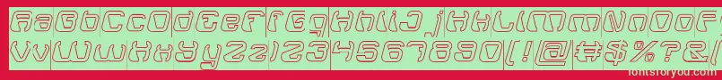 ElectroMagnetHollowInverse Font – Green Fonts on Red Background