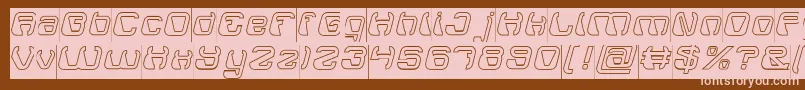 ElectroMagnetHollowInverse Font – Pink Fonts on Brown Background