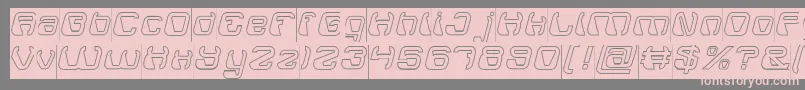 フォントElectroMagnetHollowInverse – 灰色の背景にピンクのフォント