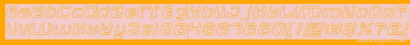 ElectroMagnetHollowInverse-Schriftart – Rosa Schriften auf orangefarbenem Hintergrund