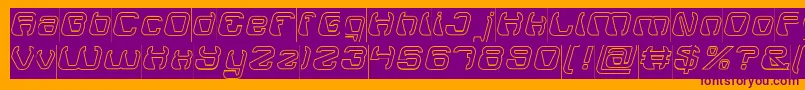 ElectroMagnetHollowInverse-Schriftart – Violette Schriften auf orangefarbenem Hintergrund