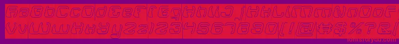 ElectroMagnetHollowInverse Font – Red Fonts on Purple Background