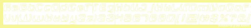 ElectroMagnetHollowInverse Font – White Fonts on Yellow Background