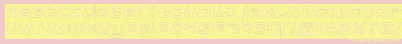 ElectroMagnetHollowInverse-Schriftart – Gelbe Schriften auf rosa Hintergrund