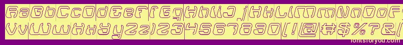 ElectroMagnetHollowInverse Font – Yellow Fonts on Purple Background