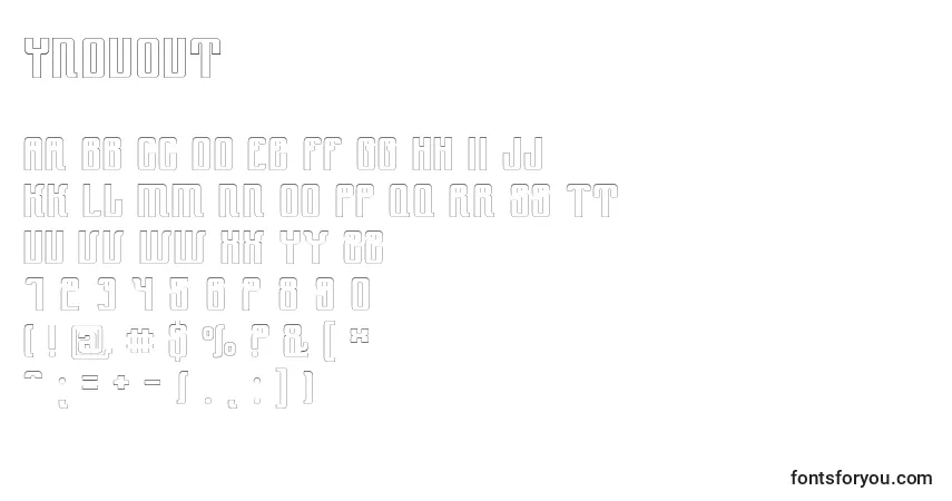 Czcionka Ynduout – alfabet, cyfry, specjalne znaki