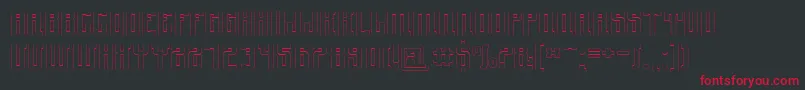 フォントYnduout – 黒い背景に赤い文字