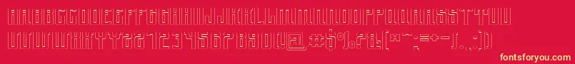 フォントYnduout – 黄色の文字、赤い背景