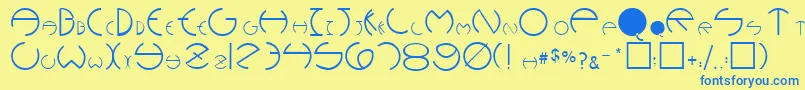 PhoebeRegular Font – Blue Fonts on Yellow Background