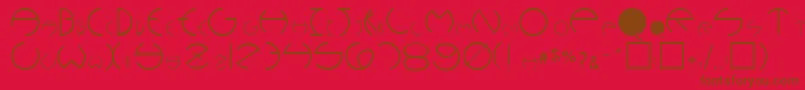 PhoebeRegular-Schriftart – Braune Schriften auf rotem Hintergrund