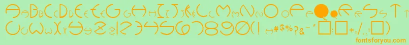 PhoebeRegular Font – Orange Fonts on Green Background