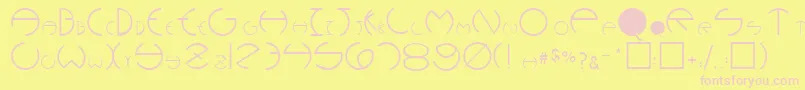 PhoebeRegular-fontti – vaaleanpunaiset fontit keltaisella taustalla