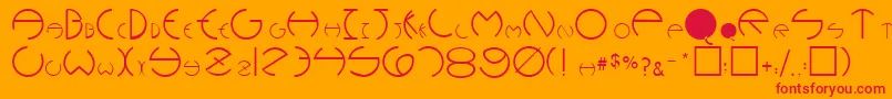 Police PhoebeRegular – polices rouges sur fond orange