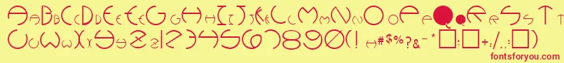 PhoebeRegular Font – Red Fonts on Yellow Background