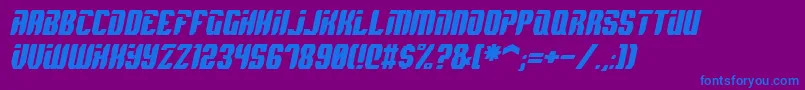 SpyhItalic Font – Blue Fonts on Purple Background