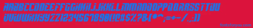 Fonte SpyhItalic – fontes azuis em um fundo vermelho