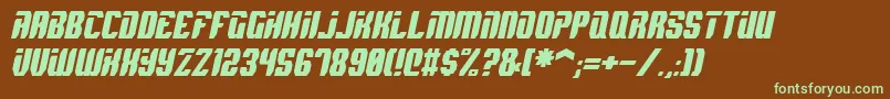 SpyhItalic-fontti – vihreät fontit ruskealla taustalla