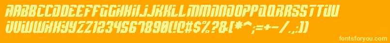 SpyhItalic Font – Yellow Fonts on Orange Background