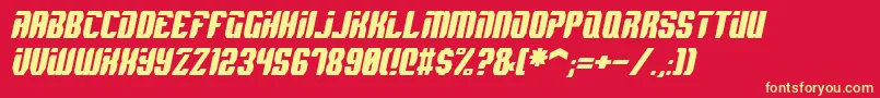 SpyhItalic Font – Yellow Fonts on Red Background