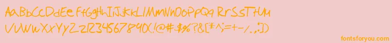 TioemHandwritten Font – Orange Fonts on Pink Background