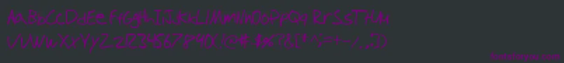 Więcej informacji o czcionce TioemHandwritten Czcionka TioemHandwritten – fioletowe czcionki na czarnym tle