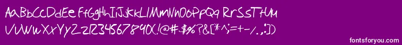 TioemHandwritten Font – White Fonts on Purple Background