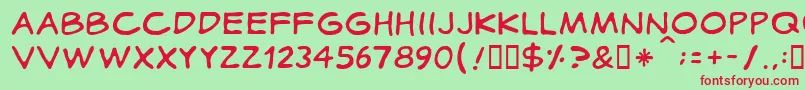 Cotidiana Font – Red Fonts on Green Background
