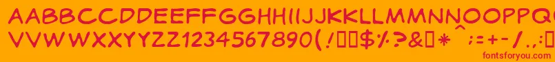 Cotidiana Font – Red Fonts on Orange Background