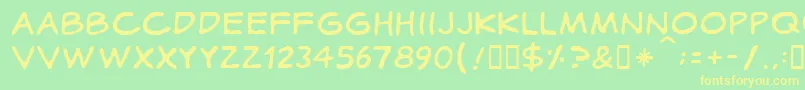 Cotidiana Font – Yellow Fonts on Green Background