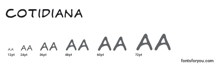 Cotidiana Font Sizes